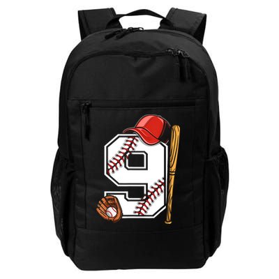 9th Birthday Baseball Big Number Nine 9 Year Old Boy Gir Backpack