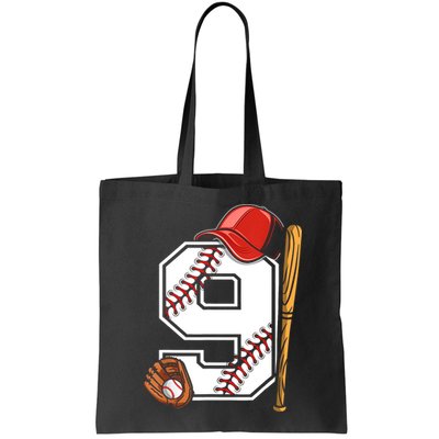 9th Birthday Baseball Big Number Nine 9 Year Old Boy Gir Bag