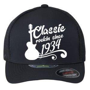 90th Birthday Classic Rockin Since 1934 Flexfit Unipanel Trucker Cap