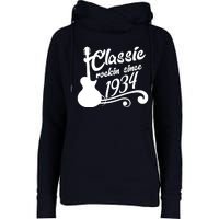 90th Birthday Classic Rockin Since 1934 Womens Funnel Neck Pullover Hood