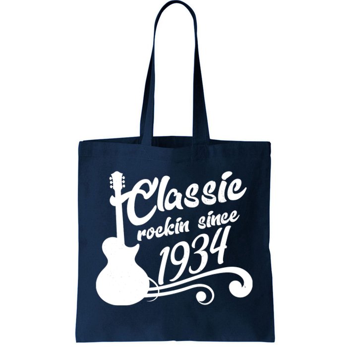 90th Birthday Classic Rockin Since 1934 Tote Bag