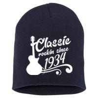 90th Birthday Classic Rockin Since 1934 Short Acrylic Beanie