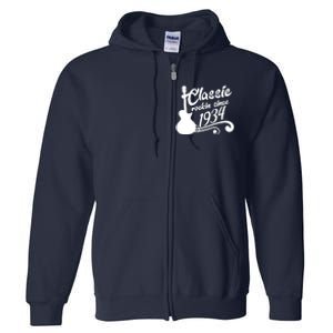 90th Birthday Classic Rockin Since 1934 Full Zip Hoodie