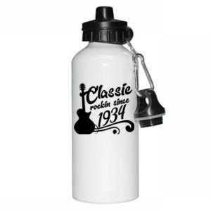 90th Birthday Classic Rockin Since 1934 Aluminum Water Bottle