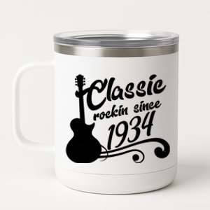 90th Birthday Classic Rockin Since 1934 12 oz Stainless Steel Tumbler Cup