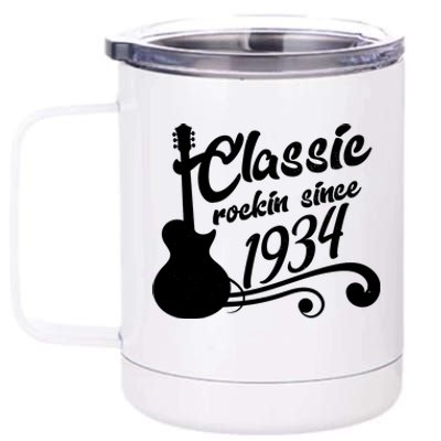 90th Birthday Classic Rockin Since 1934 12 oz Stainless Steel Tumbler Cup