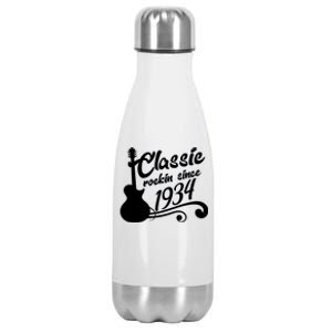 90th Birthday Classic Rockin Since 1934 Stainless Steel Insulated Water Bottle