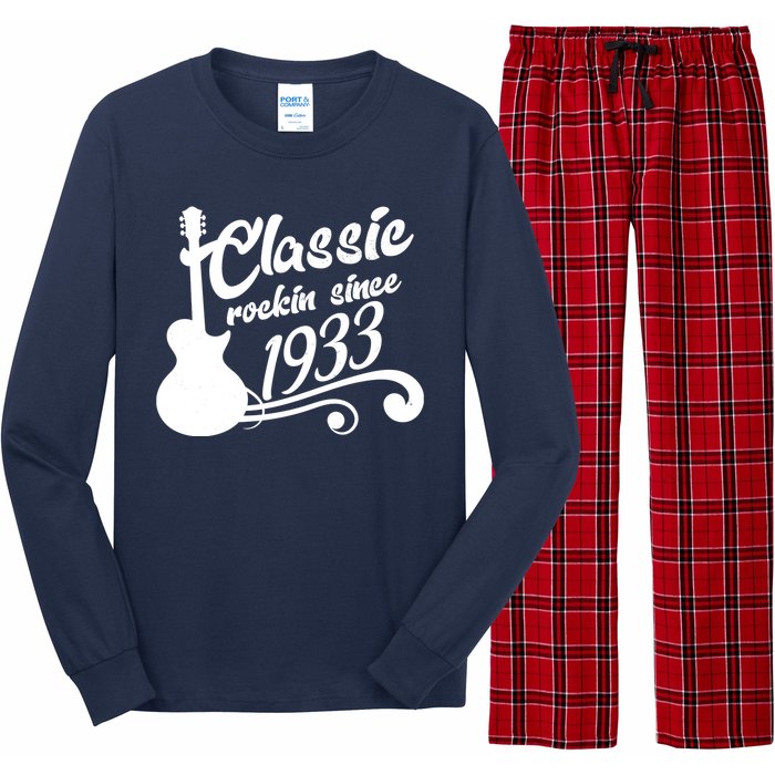 90th Birthday Classic Rockin Since 1933 Long Sleeve Pajama Set