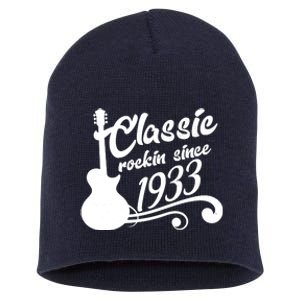 90th Birthday Classic Rockin Since 1933 Short Acrylic Beanie