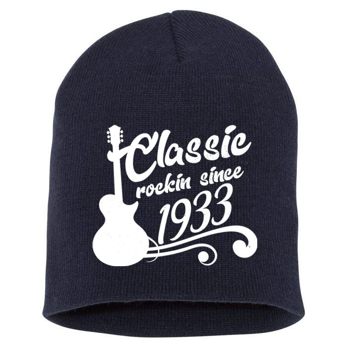 90th Birthday Classic Rockin Since 1933 Short Acrylic Beanie