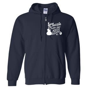 90th Birthday Classic Rockin Since 1933 Full Zip Hoodie