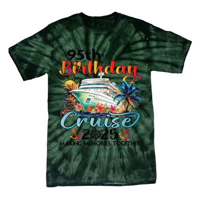 95th Birthday Cruise 2025 Family Cruise Vacation Birthday Tie-Dye T-Shirt
