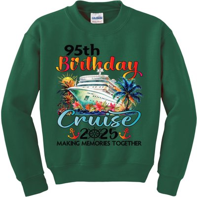 95th Birthday Cruise 2025 Family Cruise Vacation Birthday Kids Sweatshirt