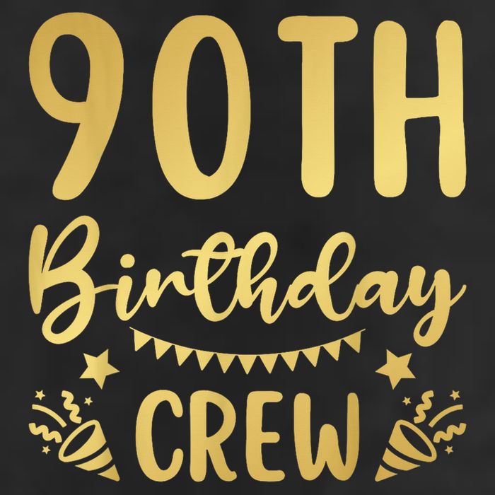 90th Birthday Crew 90 Party Crew Group Friends BDay 7 Panel Mesh Trucker Snapback Hat