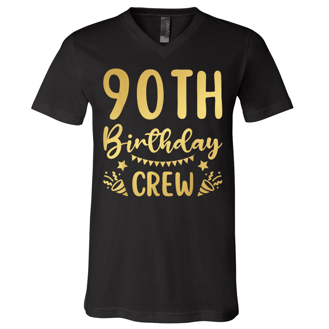 90th Birthday Crew 90 Party Crew Group Friends BDay V-Neck T-Shirt
