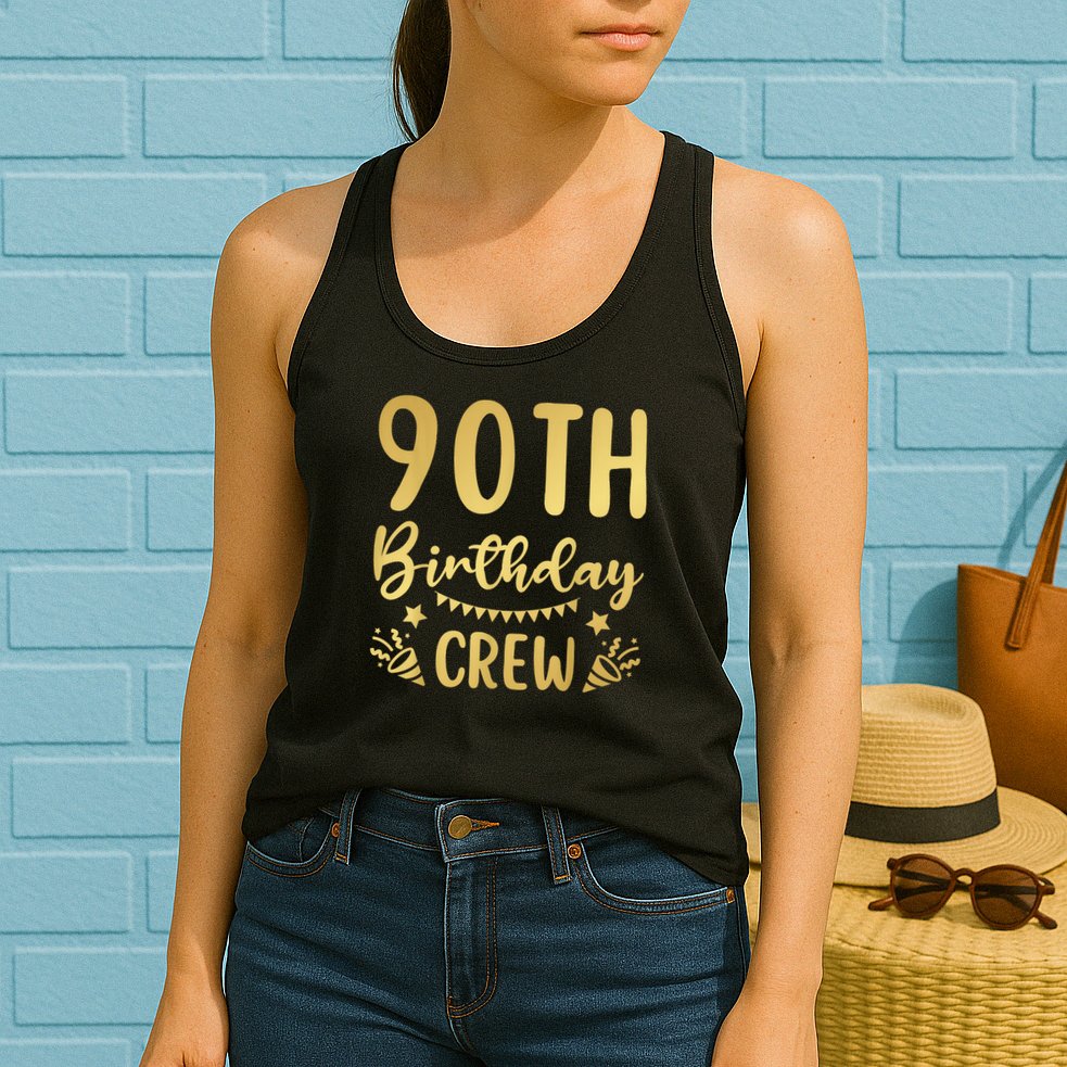 90th Birthday Crew 90 Party Crew Group Friends BDay Womens Tank Top