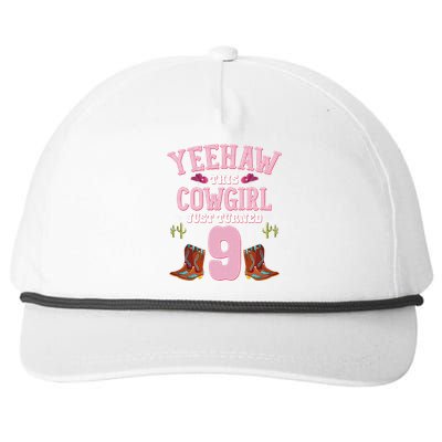 9th Birthday Cowgirl YEEHAW Western Themed Birthday Snapback Five-Panel Rope Hat