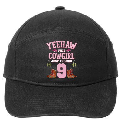 9th Birthday Cowgirl YEEHAW Western Themed Birthday 7-Panel Snapback Hat