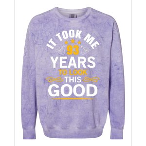 93th Birthday design Took Me 93 Years Old Birthday Colorblast Crewneck Sweatshirt