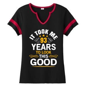 93th Birthday design Took Me 93 Years Old Birthday Ladies Halftime Notch Neck Tee