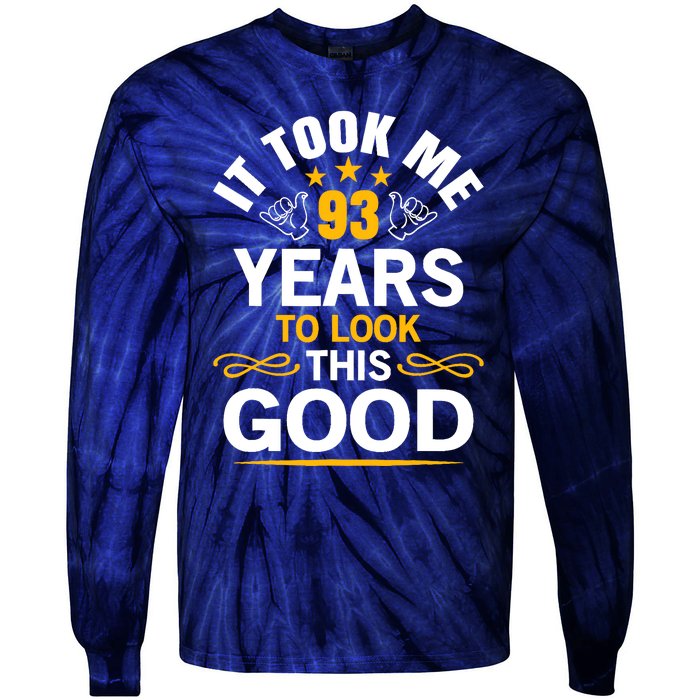 93th Birthday design Took Me 93 Years Old Birthday Tie-Dye Long Sleeve Shirt