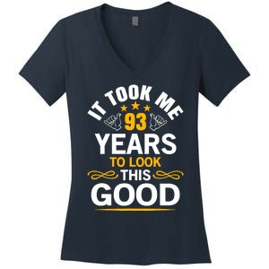 93th Birthday design Took Me 93 Years Old Birthday Women's V-Neck T-Shirt