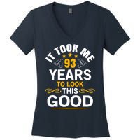 93th Birthday design Took Me 93 Years Old Birthday Women's V-Neck T-Shirt