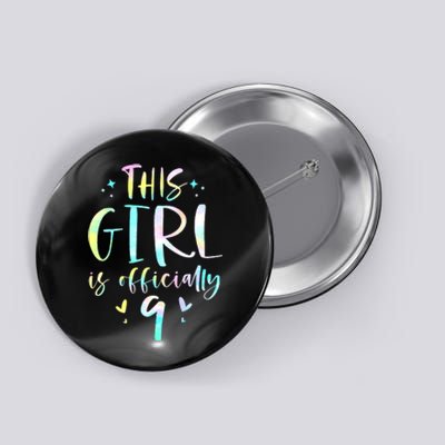 9th Birthday For Girls 9 Years Old Being Awesome Gift Button