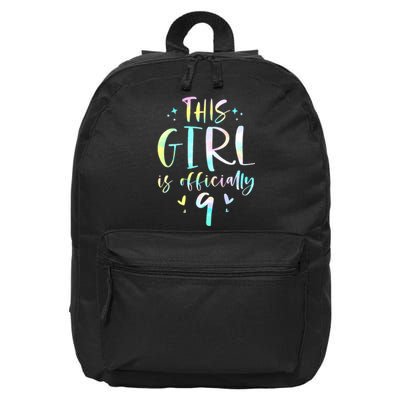 9th Birthday For Girls 9 Years Old Being Awesome Gift 16 in Basic Backpack