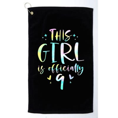 9th Birthday For Girls 9 Years Old Being Awesome Gift Platinum Collection Golf Towel