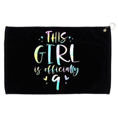 9th Birthday For Girls 9 Years Old Being Awesome Gift Grommeted Golf Towel