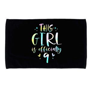 9th Birthday For Girls 9 Years Old Being Awesome Gift Microfiber Hand Towel