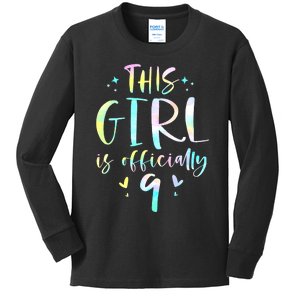 9th Birthday For Girls 9 Years Old Being Awesome Gift Kids Long Sleeve Shirt