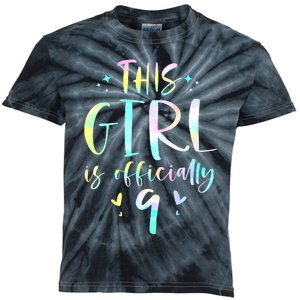 9th Birthday For Girls 9 Years Old Being Awesome Gift Kids Tie-Dye T-Shirt