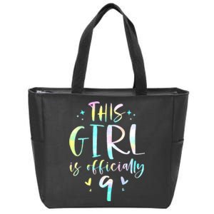 9th Birthday For Girls 9 Years Old Being Awesome Gift Zip Tote Bag