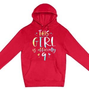 9th Birthday For Girls 9 Years Old Being Awesome Gift Premium Pullover Hoodie