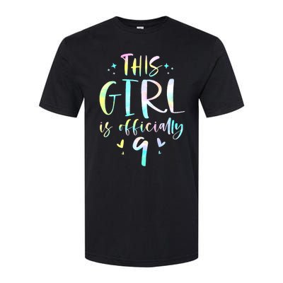 9th Birthday For Girls 9 Years Old Being Awesome Gift Softstyle® CVC T-Shirt