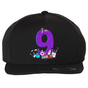 9th Birthday For Little Girl Makeup 9 Birthday 9Years Old Wool Snapback Cap