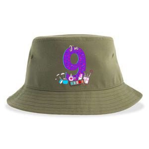 9th Birthday For Little Girl Makeup 9 Birthday 9Years Old Sustainable Bucket Hat