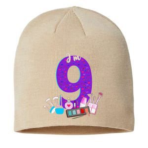 9th Birthday For Little Girl Makeup 9 Birthday 9Years Old Sustainable Beanie