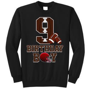 9th Birthday Football Lover Theme 9 Years Old Gift Sweatshirt