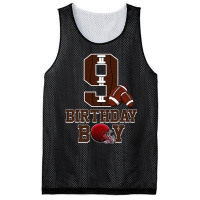 9th Birthday Football Lover Theme 9 Years Old Gift Mesh Reversible Basketball Jersey Tank