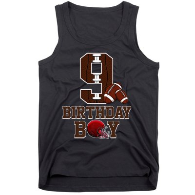 9th Birthday Football Lover Theme 9 Years Old Gift Tank Top