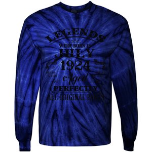 99th Birthday Gift Legends Born In July 1924 99 Years Old Tie-Dye Long Sleeve Shirt