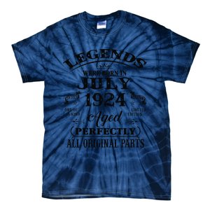 99th Birthday Gift Legends Born In July 1924 99 Years Old Tie-Dye T-Shirt