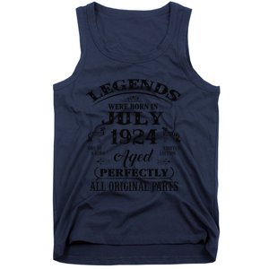 99th Birthday Gift Legends Born In July 1924 99 Years Old Tank Top