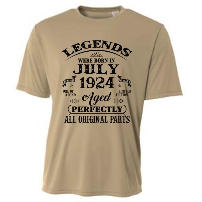 99th Birthday Gift Legends Born In July 1924 99 Years Old Cooling Performance Crew T-Shirt