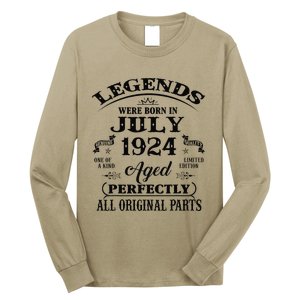 99th Birthday Gift Legends Born In July 1924 99 Years Old Long Sleeve Shirt