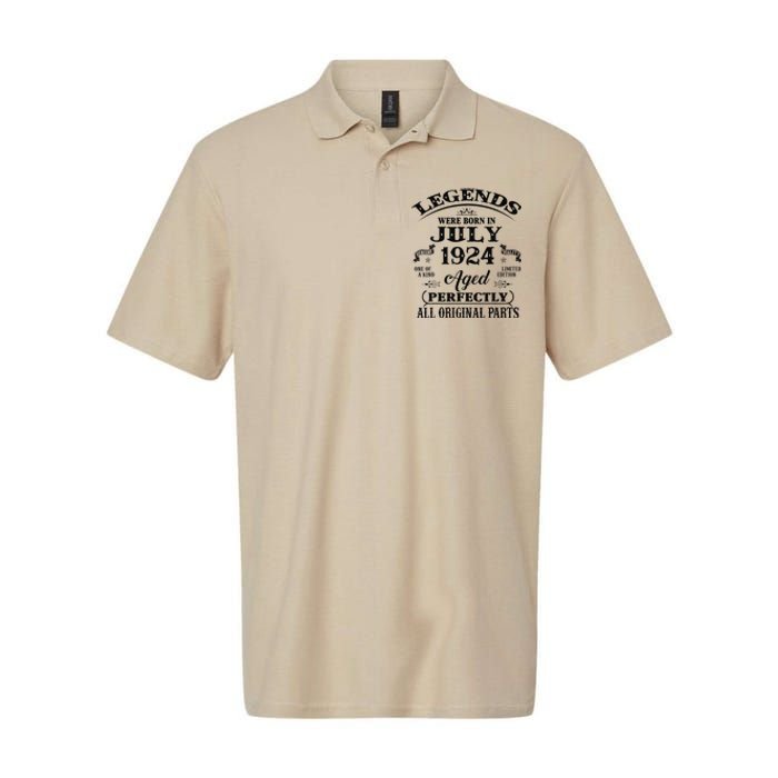 99th Birthday Gift Legends Born In July 1924 99 Years Old Softstyle Adult Sport Polo