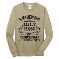 99th Birthday Gift Legends Born In July 1924 99 Years Old Tall Long Sleeve T-Shirt